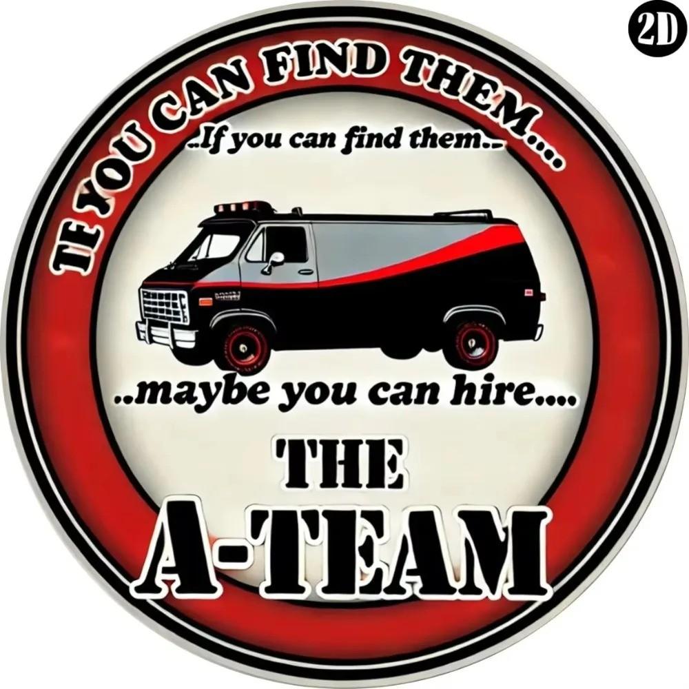 The A-Team rond metalen wand bord (20cm diameter)