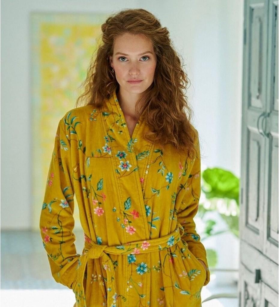 Pip Studio badjas LES FLEURS GEEL L halve prijs, Verzenden, Nieuw, Geel, Overige typen