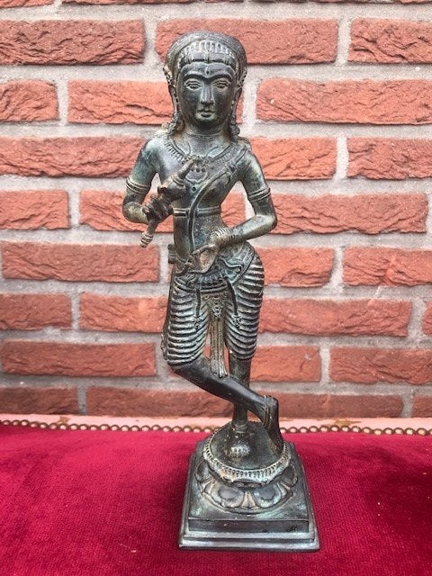 fraaie bronzen godheid/ apsara, India, Antiek en Kunst, Antiek | Koper en Brons, Ophalen of Verzenden, Brons