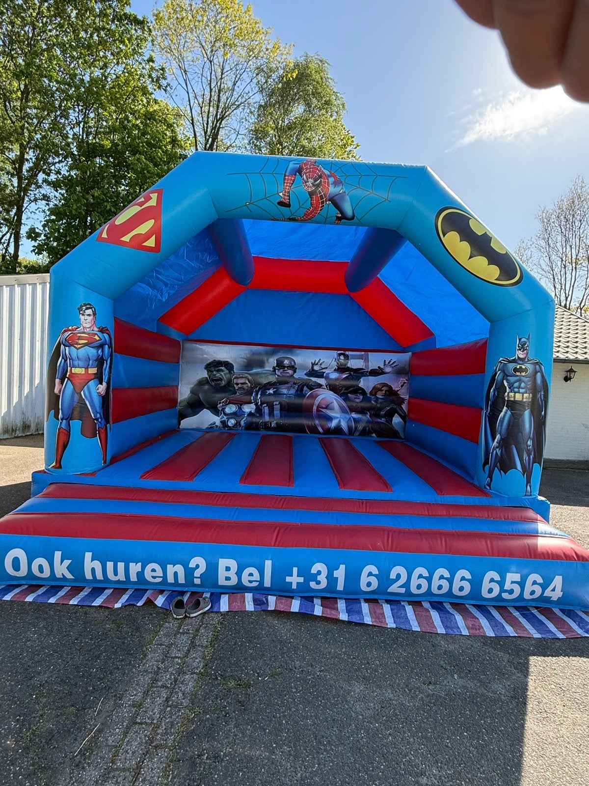Springkussen Superhelden - Huur per dag, Verzenden, Gebruikt