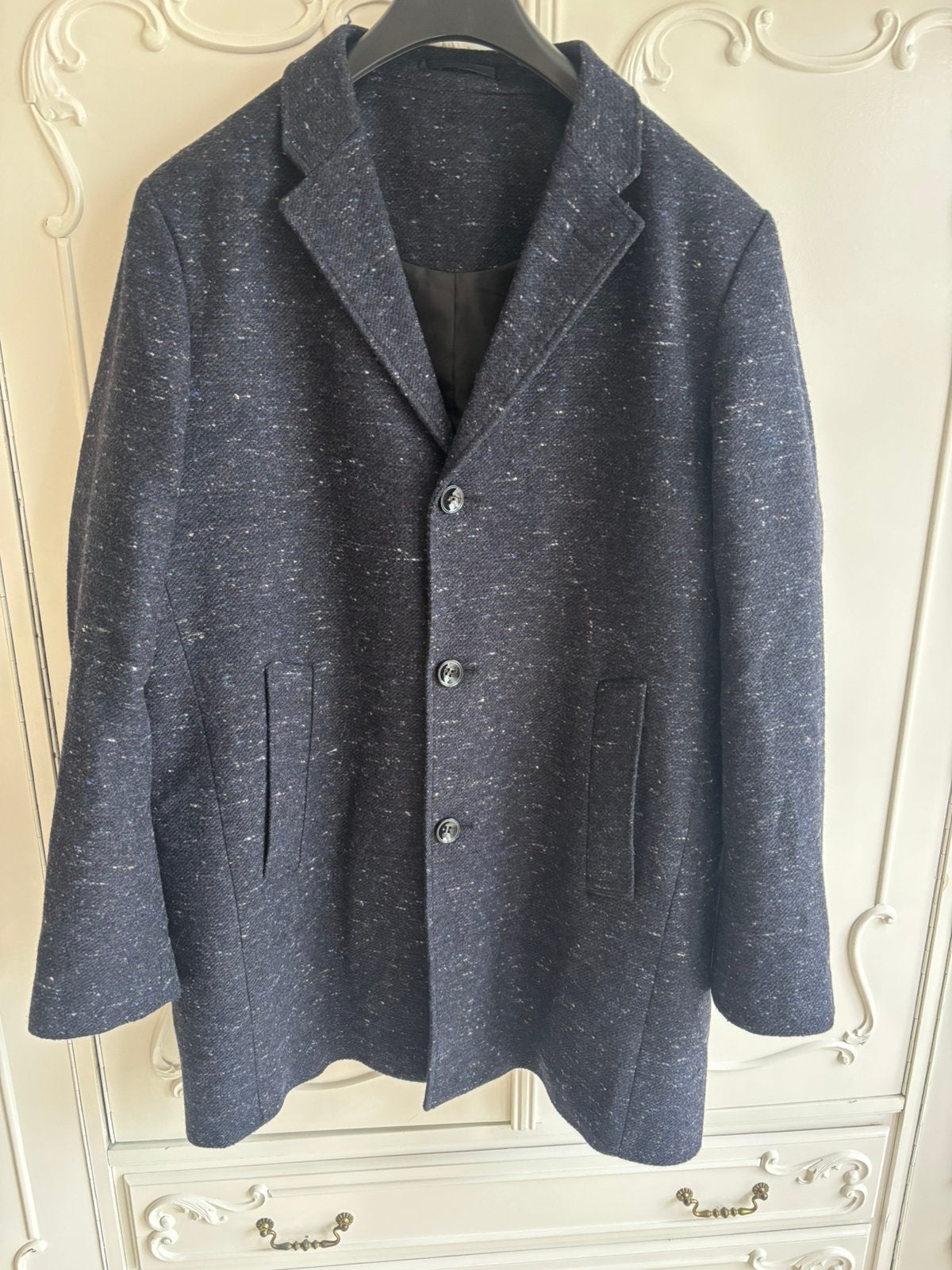 Nieuw blauw stoffen mantel jas maat 58, Ophalen of Verzenden, Nieuw, Maat 56/58 (XL), Blauw