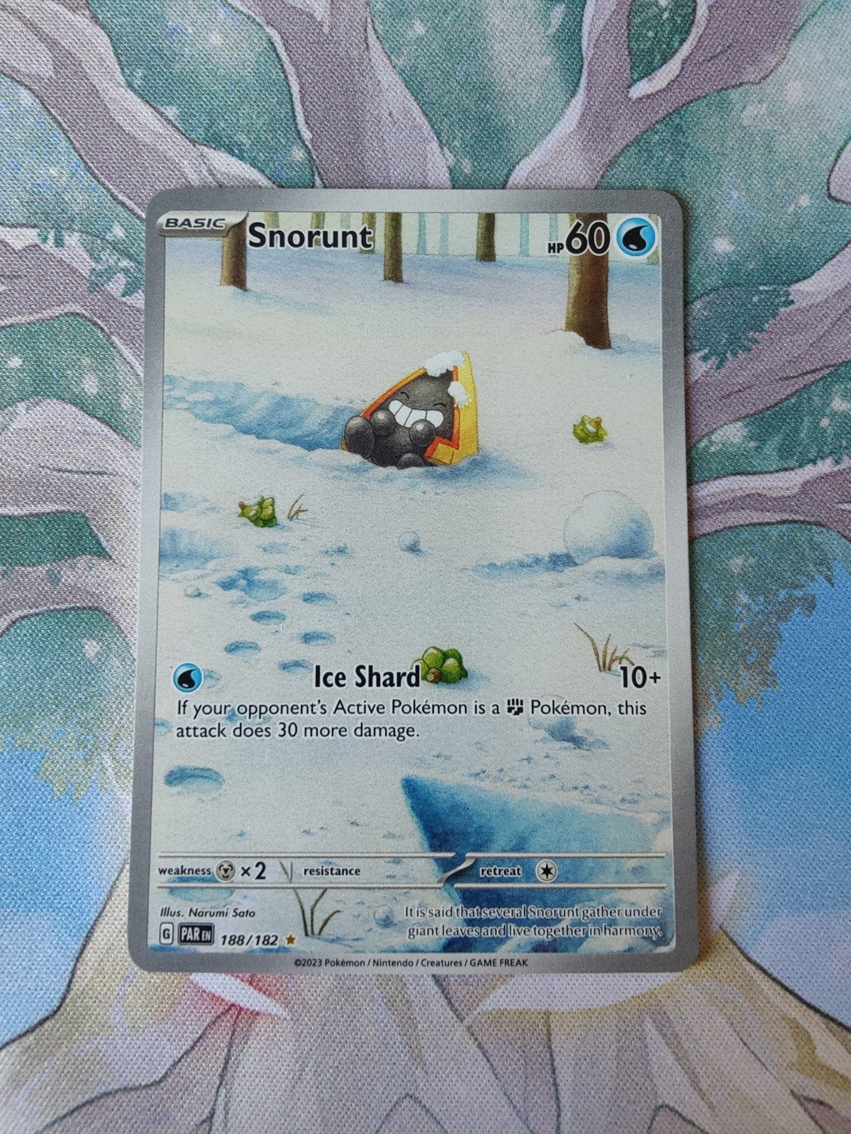 Pokemon paradox rift snorunt illustration 188/182, Ophalen of Verzenden, Nieuw, Losse kaart, Foil