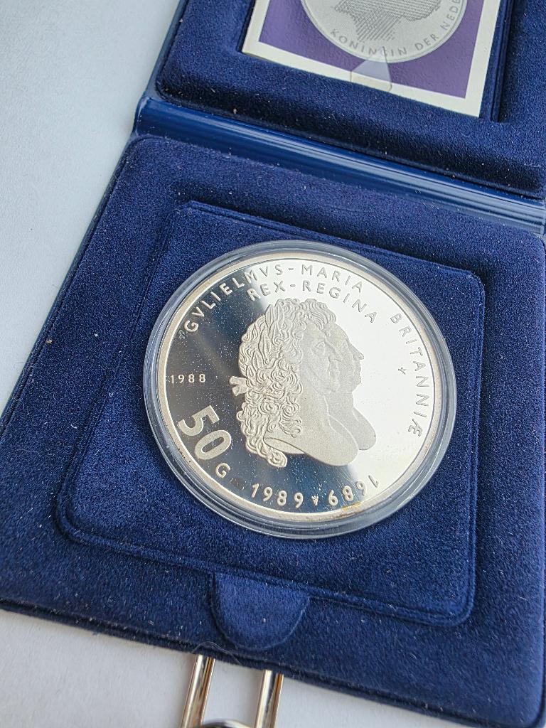 50 gulden 1988 PROOF, Koningin Beatrix, Zilver, Ophalen of Verzenden, Losse munt