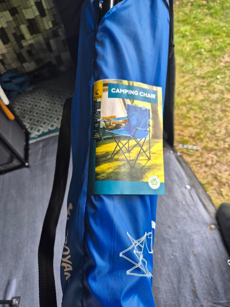Nieuwe Froyak Campingstoel - Blauw, Inklapbaar, Ophalen, Nieuw, Campingstoel