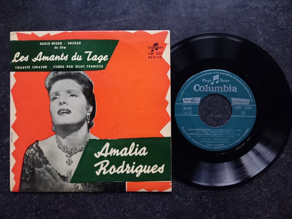 Amalia Rodrigues - Barco Negro + 3 EP 4 tracks 1955, Cd's en Dvd's, Vinyl Singles, Gebruikt, Wereldmuziek, 7 inch, Ophalen of Verzenden