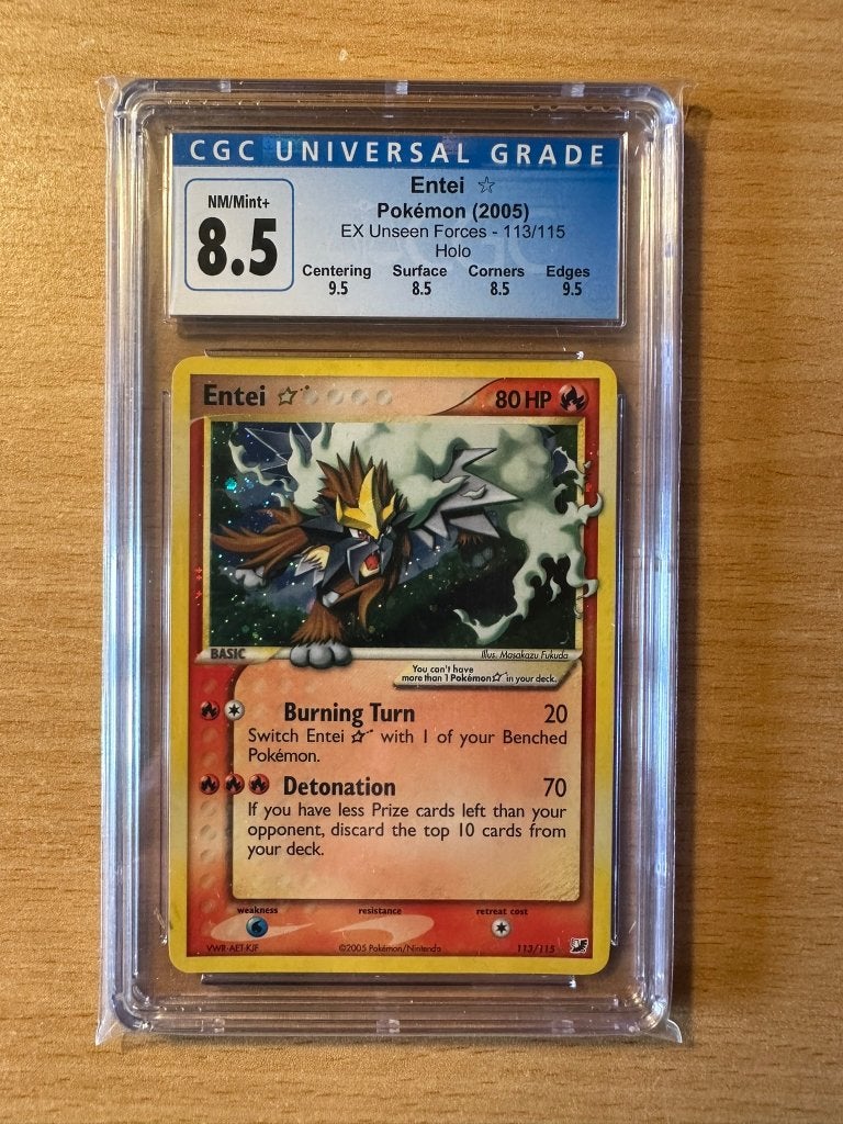 Ex Unseen Forces - Entei Gold Star Cgc 8.5, Ophalen of Verzenden, Nieuw, Losse kaart