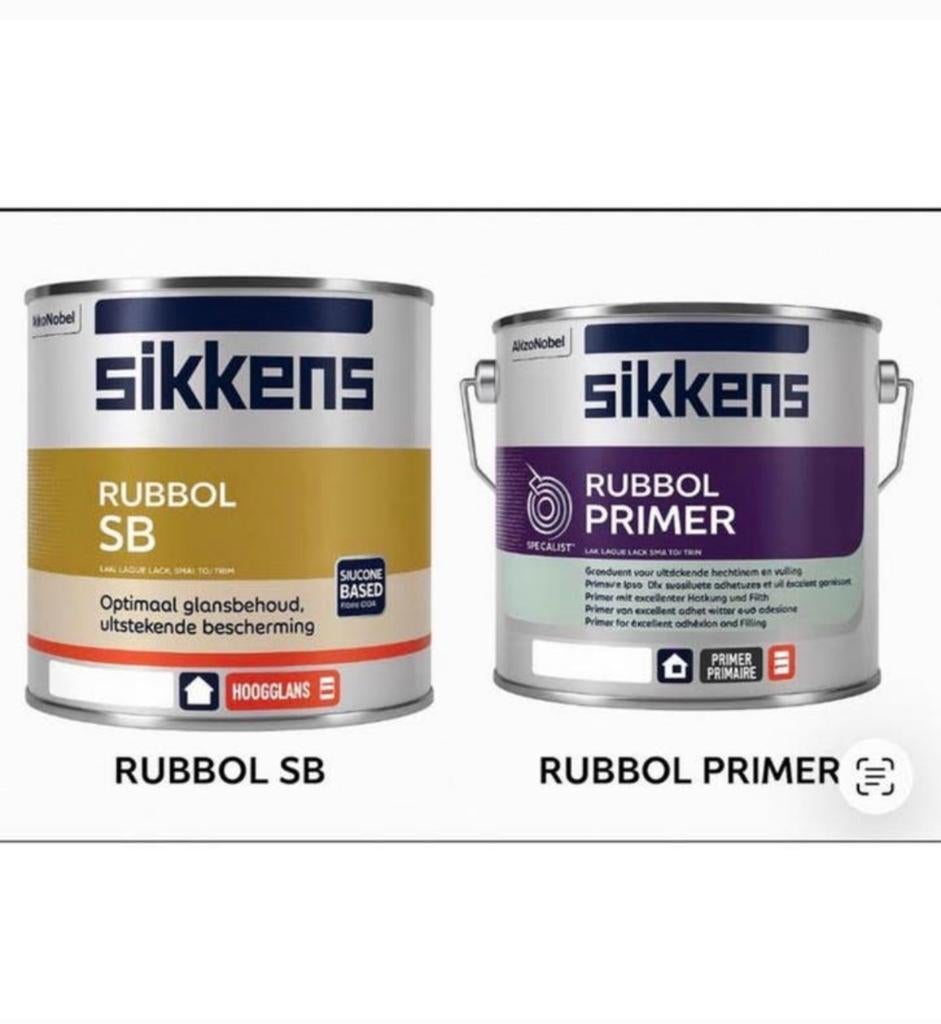 Sikkens Rubbol Sb 2.5L Ral 7005 Grijs + 2.5L Primer A-Klasse, Verzenden, Nieuw, Grijs, Lak