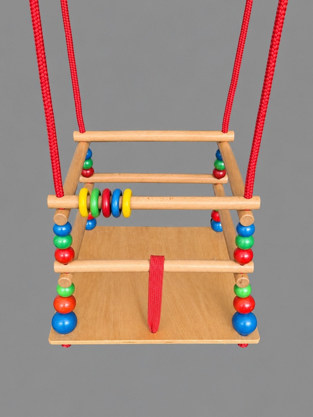 Houten babyschommel met kleurrijke kralen, Ophalen, Zo goed als nieuw, Schommel