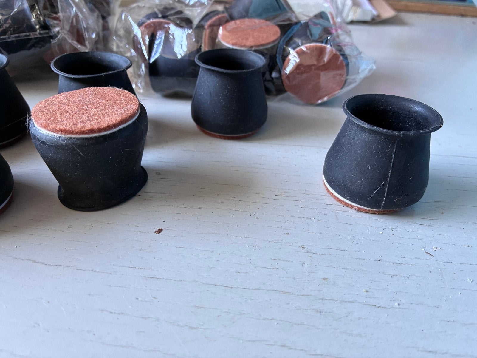 Stoelpootdoppen met vilt - Zwart - Nieuw, Ophalen, Nieuw, Zwart, Kunststof