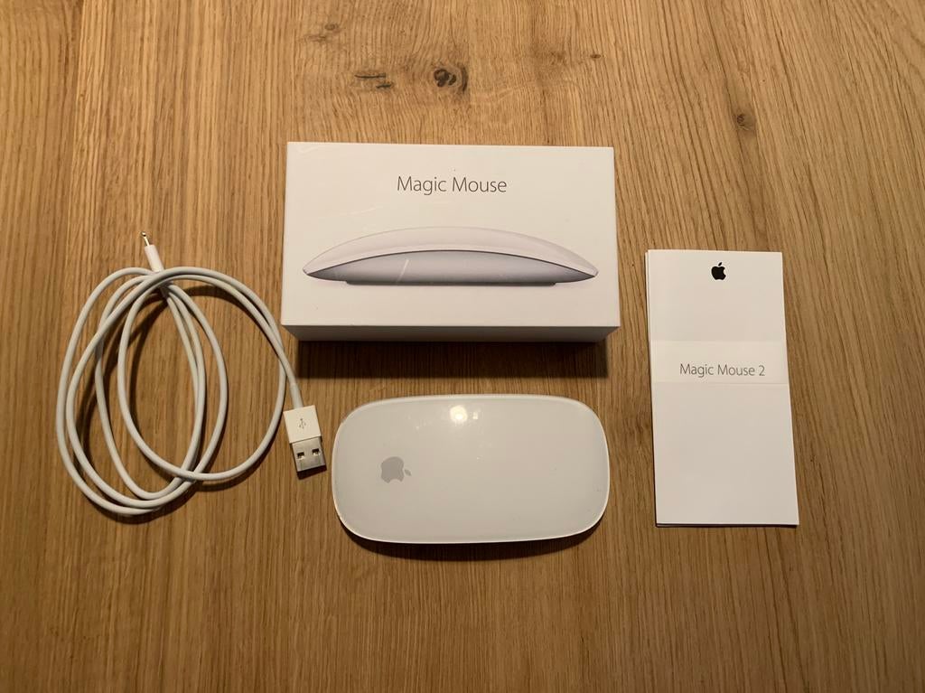 Apple Magic Mouse 2 White, Computers en Software, Muizen, Ophalen, Muis, Ergonomisch, Rechtshandig