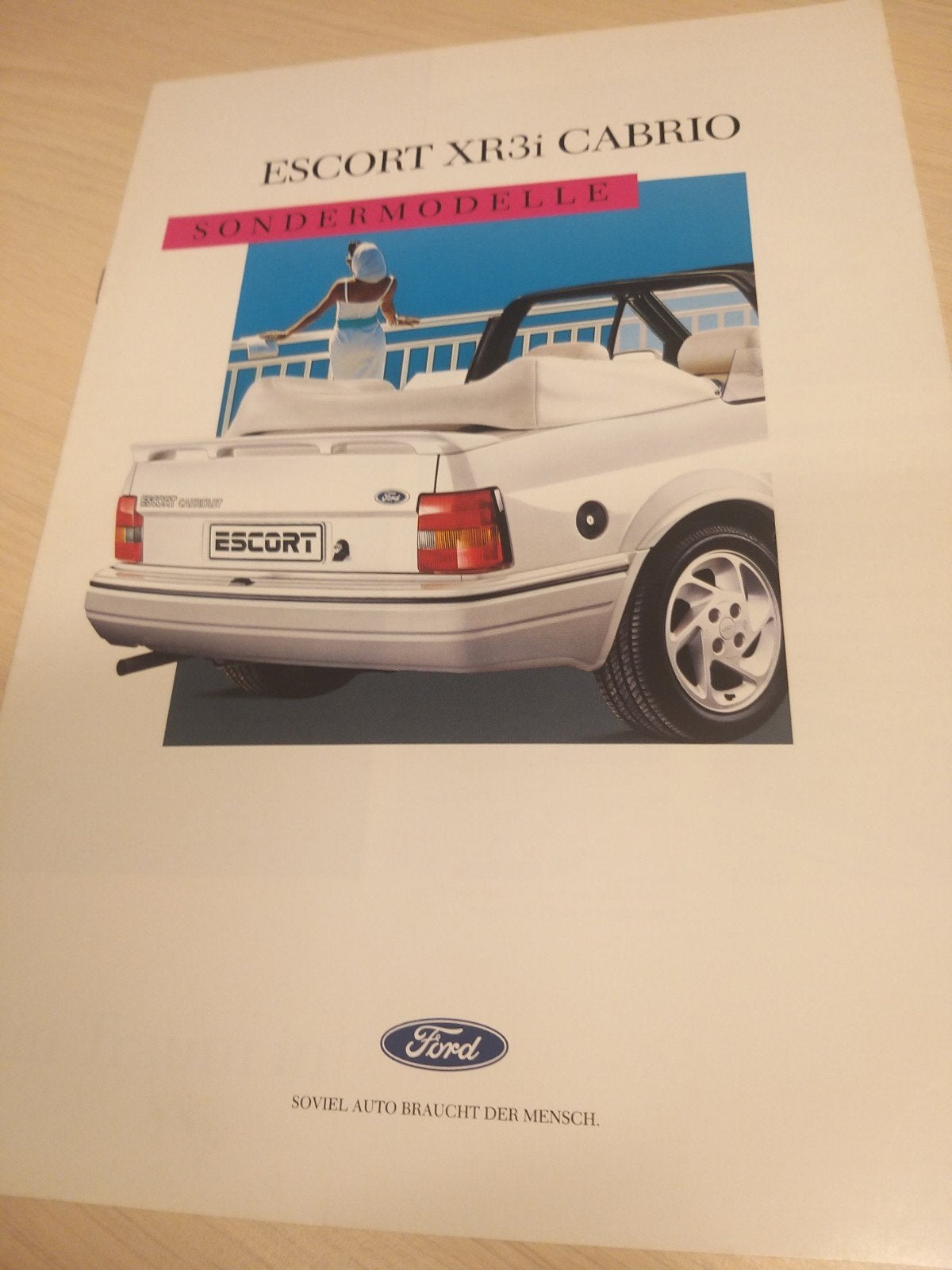 jaren 80 Ford Escort XR3i cabrio actiemodel folder óók kleur, Ophalen of Verzenden, Zo goed als nieuw, Ford