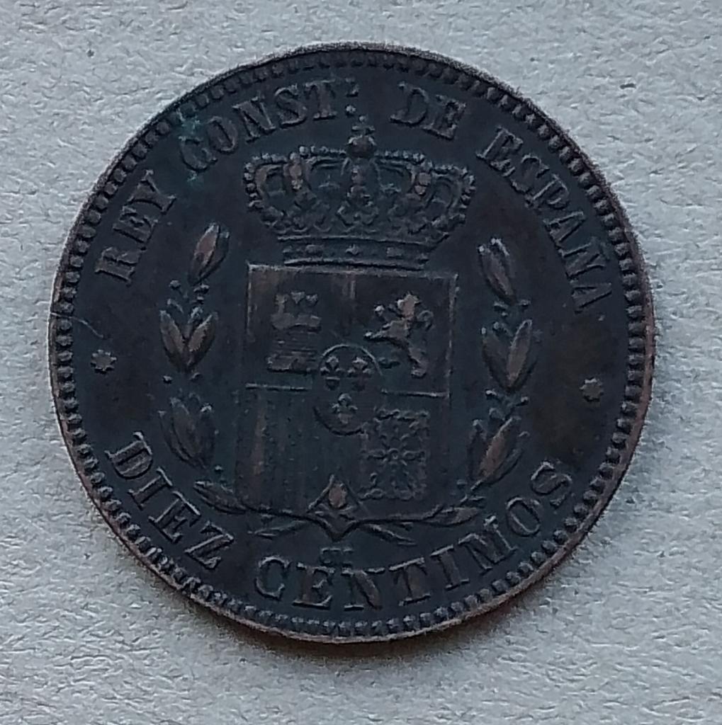 Spanje, 10 centimos 1878, Ophalen of Verzenden, Overige landen, Losse munt