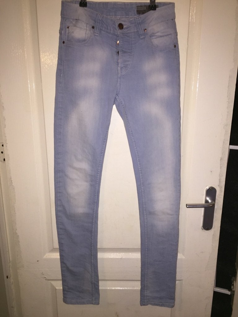 Cult Edition slim fit spijkerbroek maat 28/34 (1B8), Tweedehands verkoop, Tweedehands verkoop, Blauw, Ophalen of Verzenden