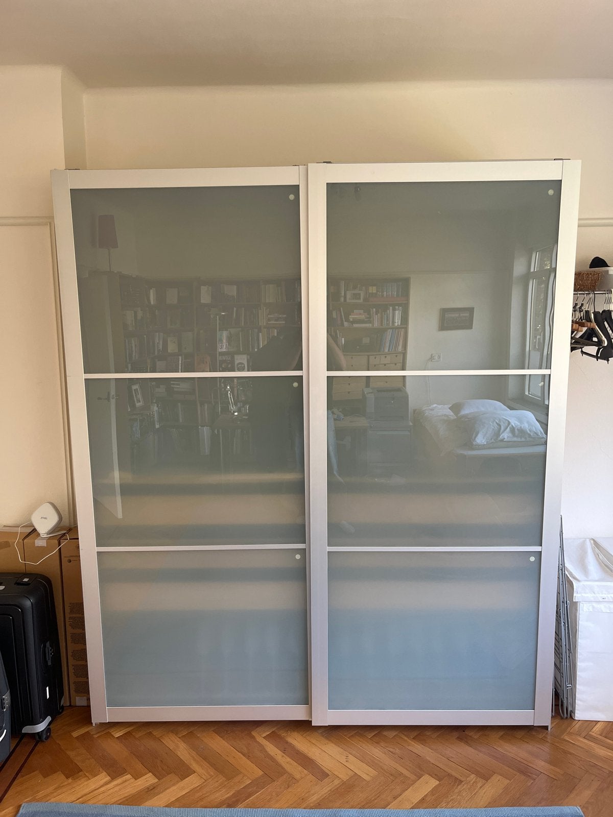 IKEA Pax kledingkast met schuifdeuren en lades, Ophalen, Zo goed als nieuw, Met lade(s), 150 tot 200 cm