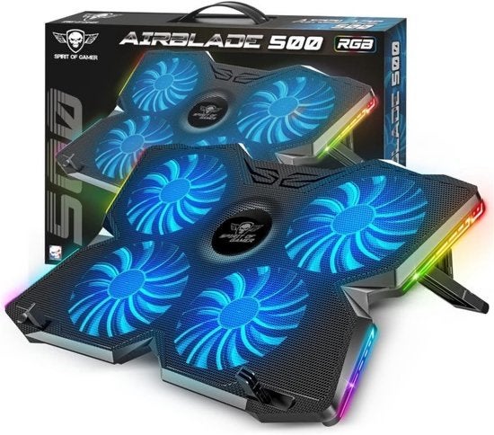 Krachtige Laptop Koeler RGB - Verstelbare Snelheid & USB, Computers en Software, Computerkoelers, Nieuw, Luchtkoeling, Ophalen