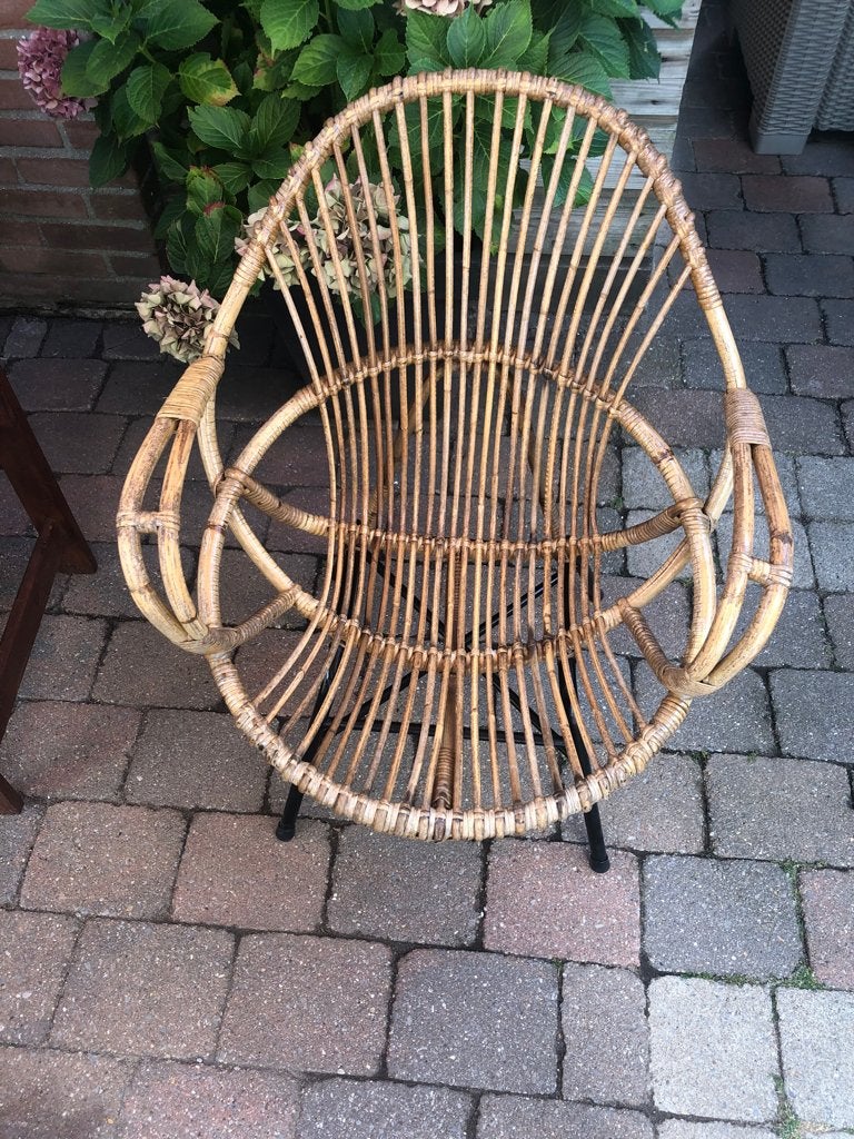 vintage Rohé Noordwolde rotan fauteuil, Ophalen