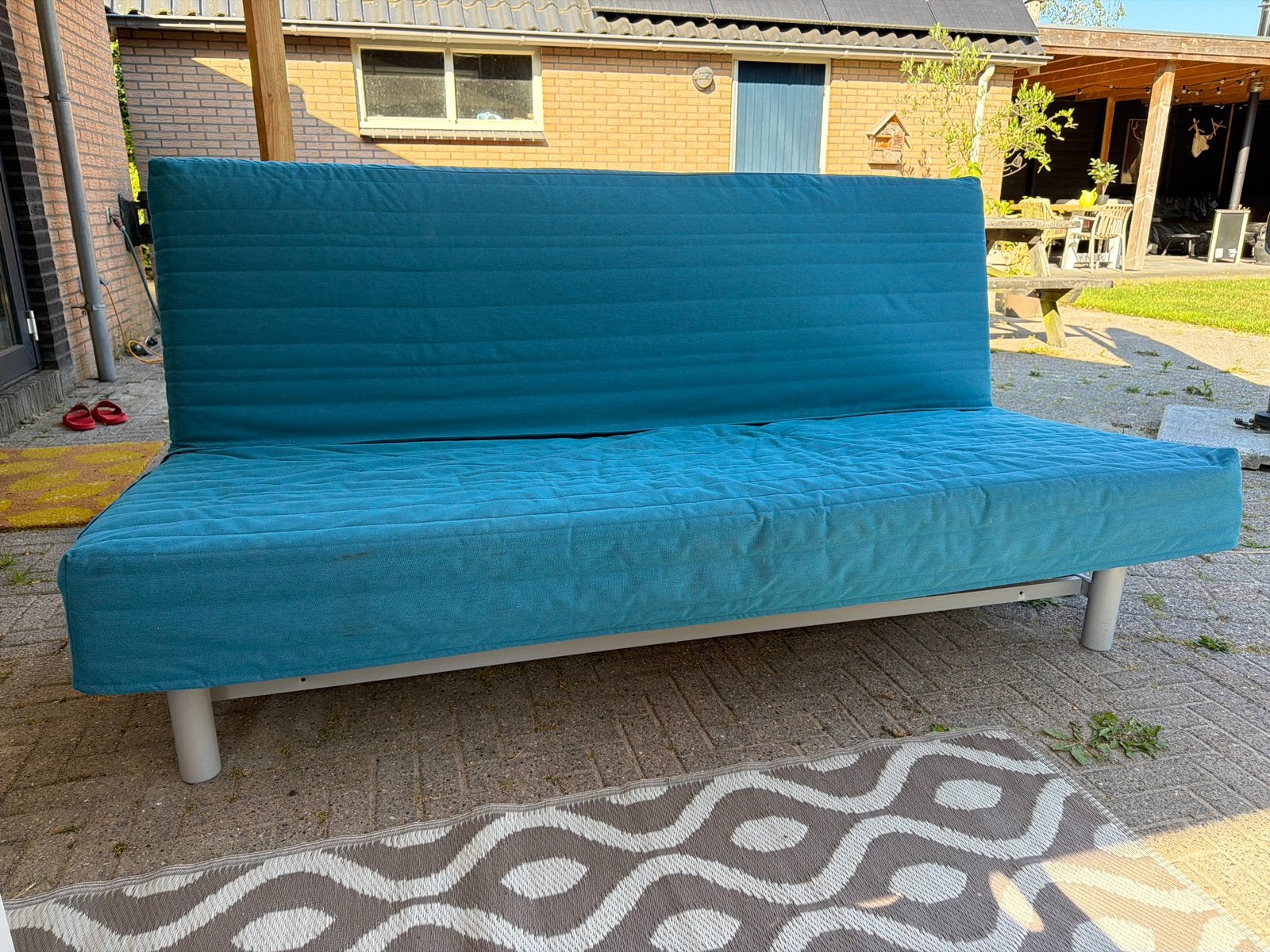 IKEA Beddinge slaapbank met blauwe hoes, Ophalen, Gebruikt, Blauw, Tweepersoons