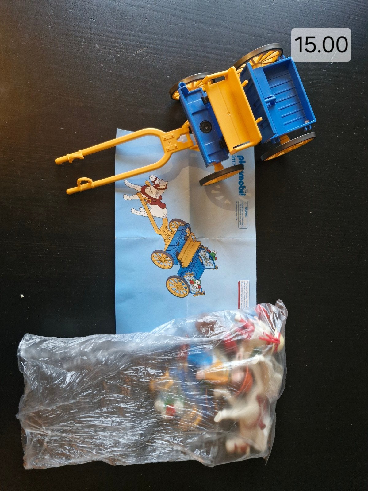 Playmobil paardenkoets met figuren en instructieboekje, Ophalen of Verzenden, Gebruikt, Complete set, Voertuig