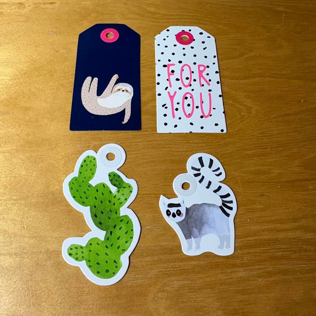 Labelsetje (4 stuks) 4 samen 0,25, Ophalen of Verzenden, Zo goed als nieuw, Overige thema's, Pons of Mal
