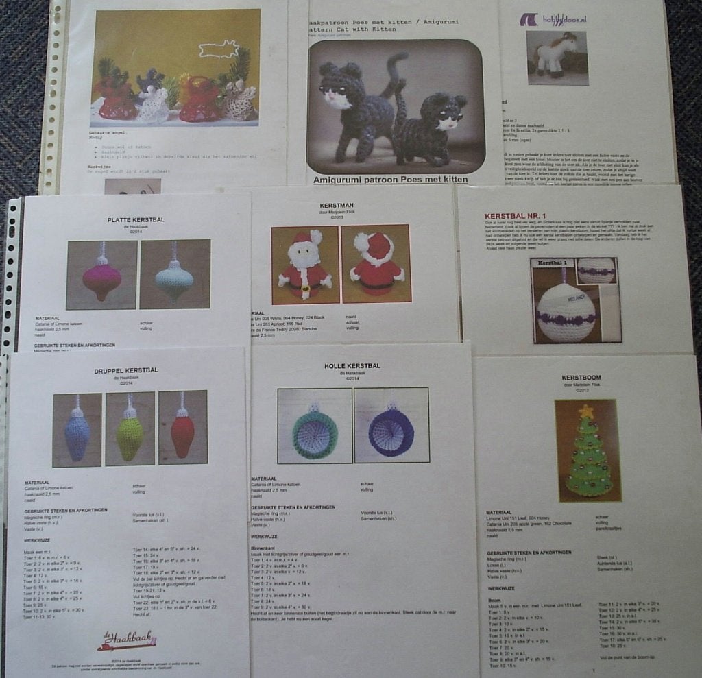 Haakpatronen, oa. kerstman, kerstbal, hondje, poesje, mandje, Verzenden, Zo goed als nieuw, Haken, Patroon of Boek
