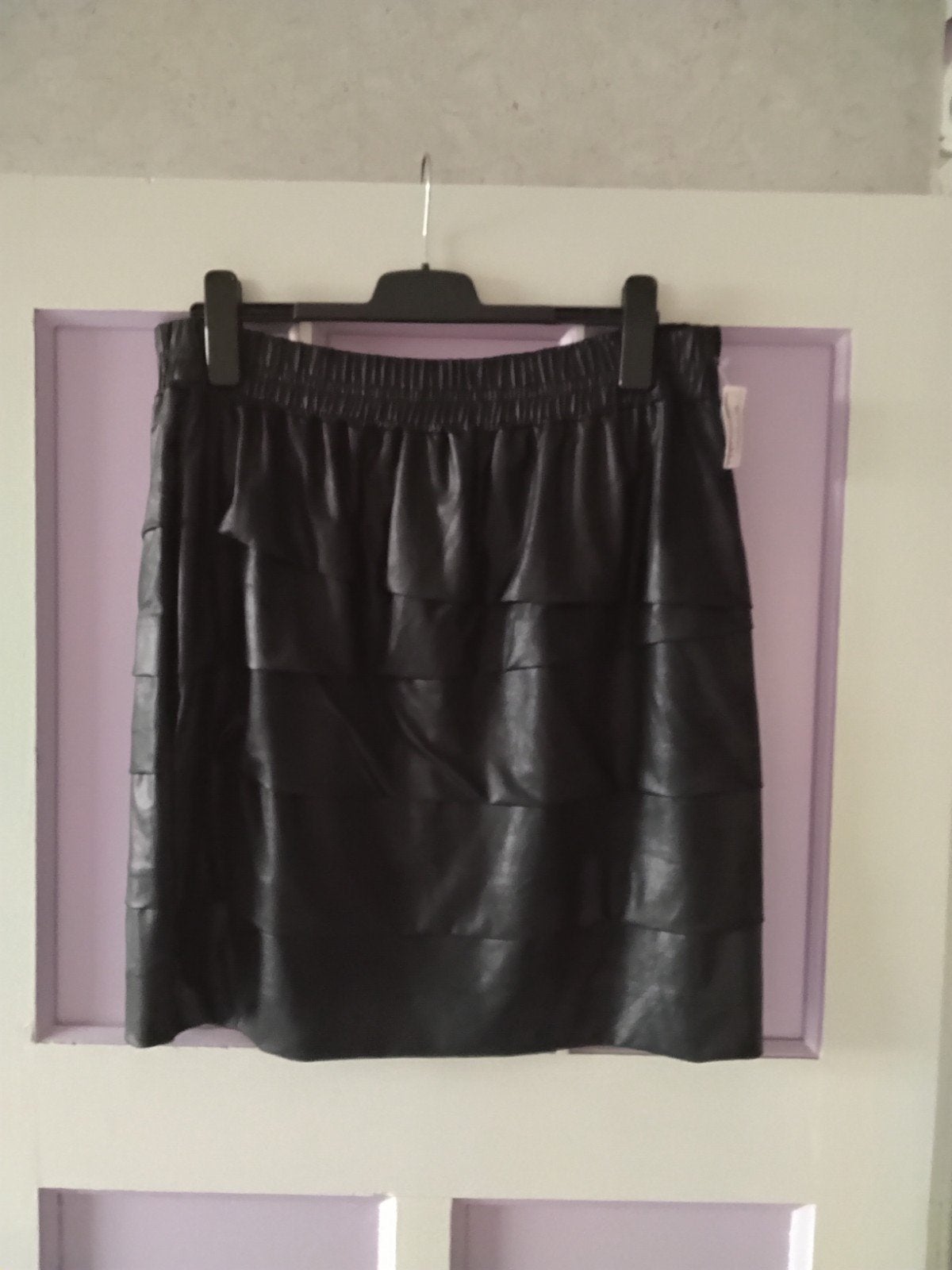 Magna leatherlook rokje, Zwart, Maat 46/48 (XL) of groter, Nieuw, Ophalen of Verzenden