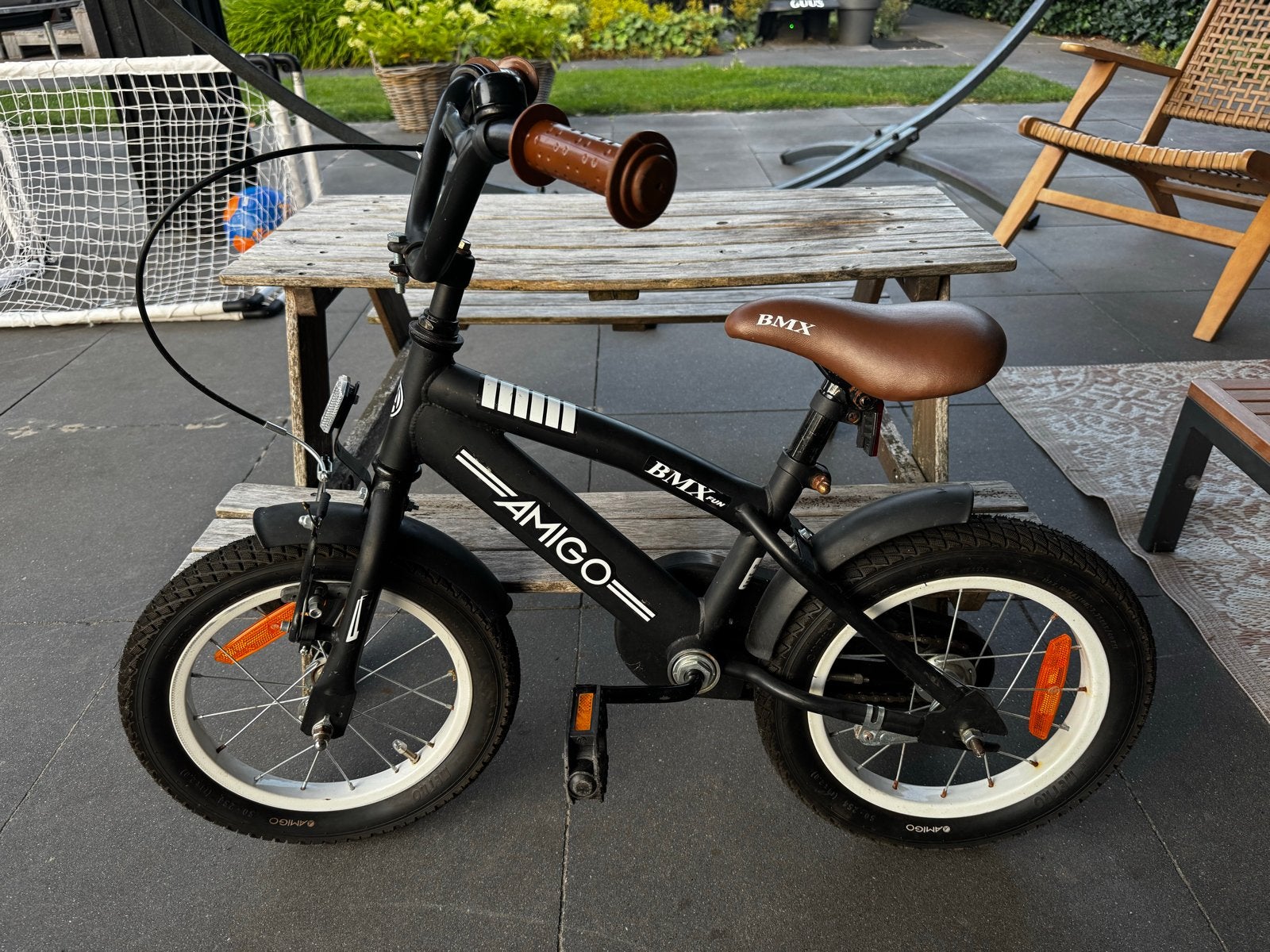 Amigo BMX Fun kinderfietsje - Zwart, Fietsen en Brommers, Ophalen, Gebruikt, Staal, Velgrem