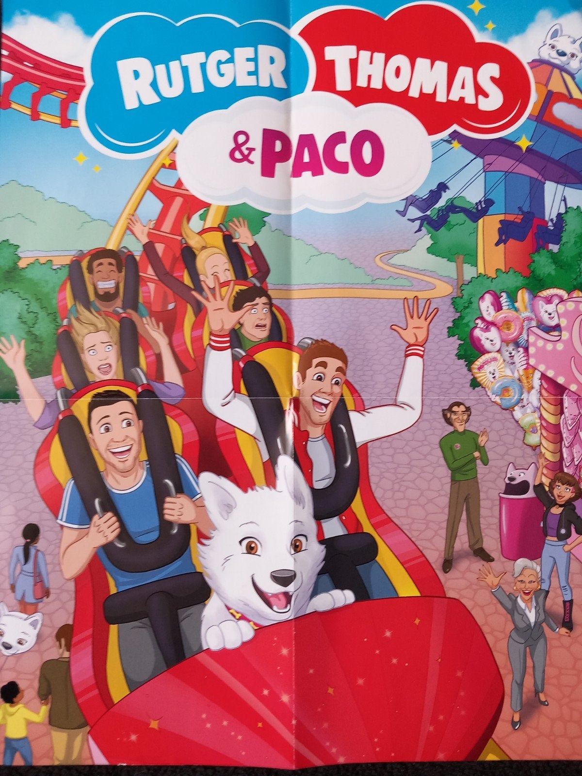 Rutger, Thomas & Paco poster - Attractiepark, Rechthoekig Staand, Ophalen of Verzenden, Zo goed als nieuw, A1 t/m A3
