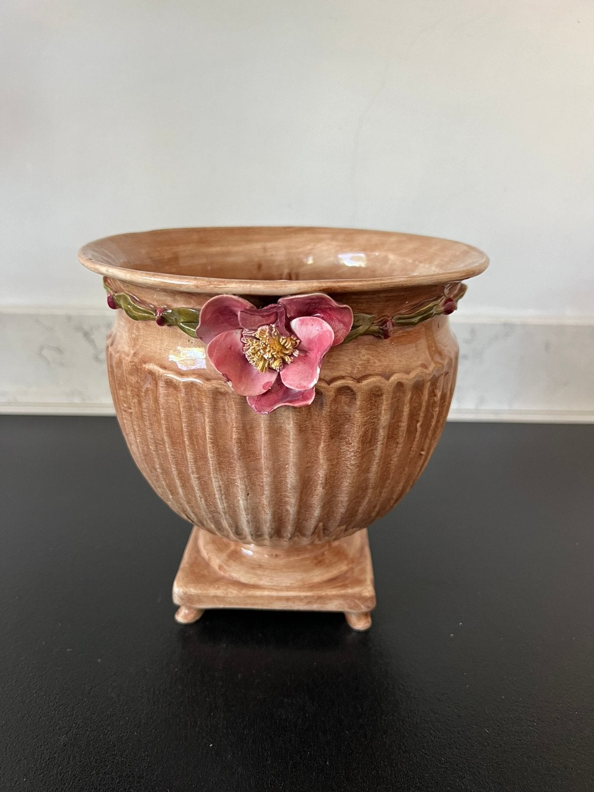 Bloempot, Italiaans., Rond, Ophalen of Verzenden, Aardewerk, Minder dan 40 cm
