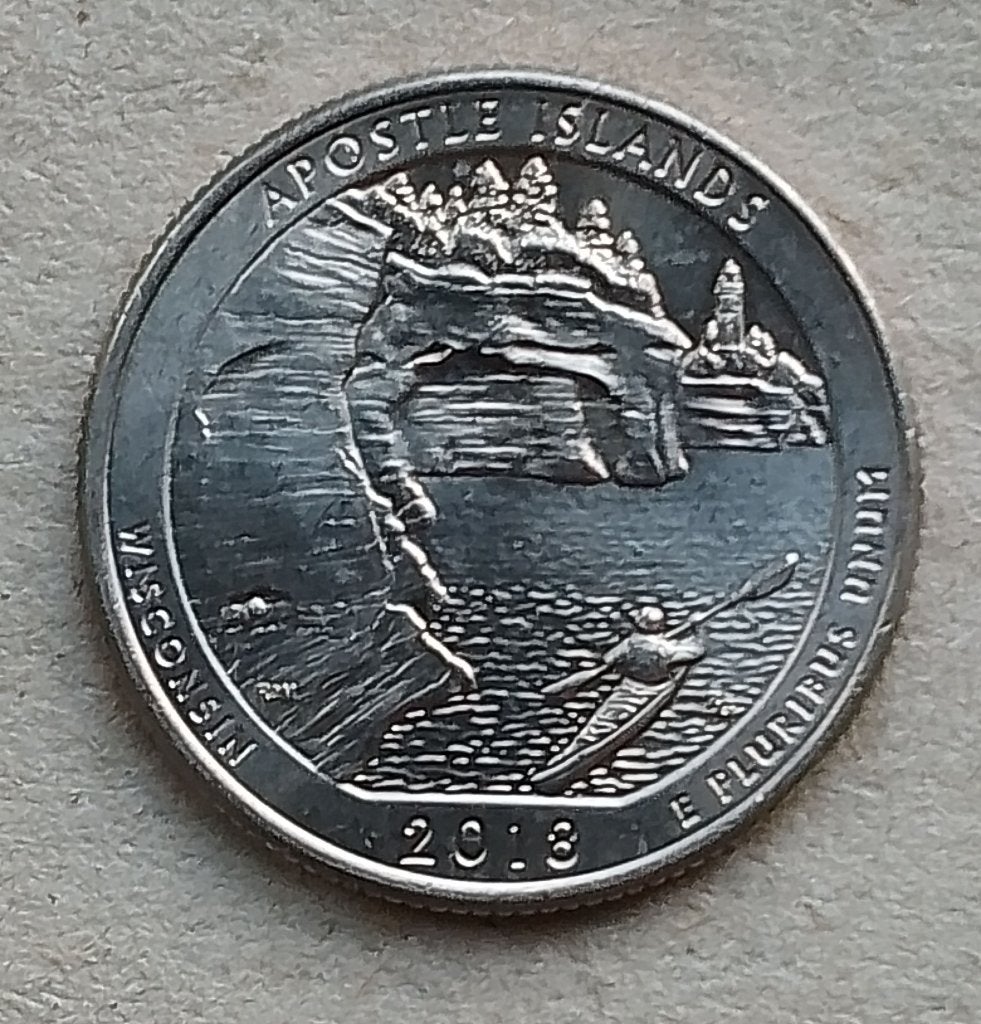 USA, 1/4 dollar 2018 P Apostle Islands., Ophalen of Verzenden, Noord-Amerika, Losse munt