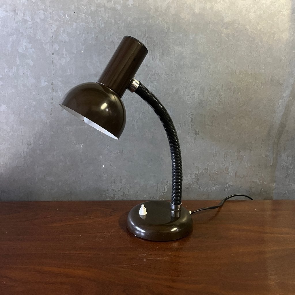 Jaren 60 70 bruin metalen bureaulamp Hala Anvia, Raak, Gebruikt, Vintage, Hala