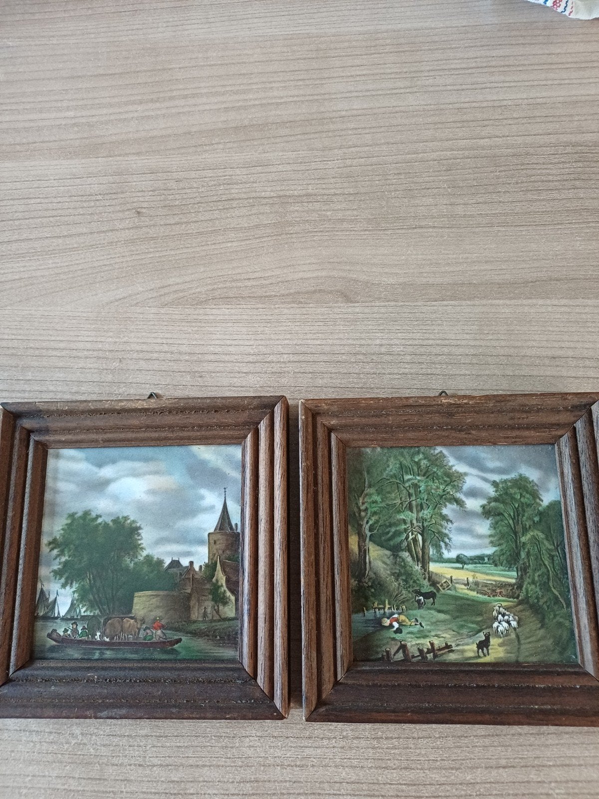 2 Mosa Holland tegeltjes 14x14 cm, landschap en stad, Antiek en Kunst, Ophalen of Verzenden