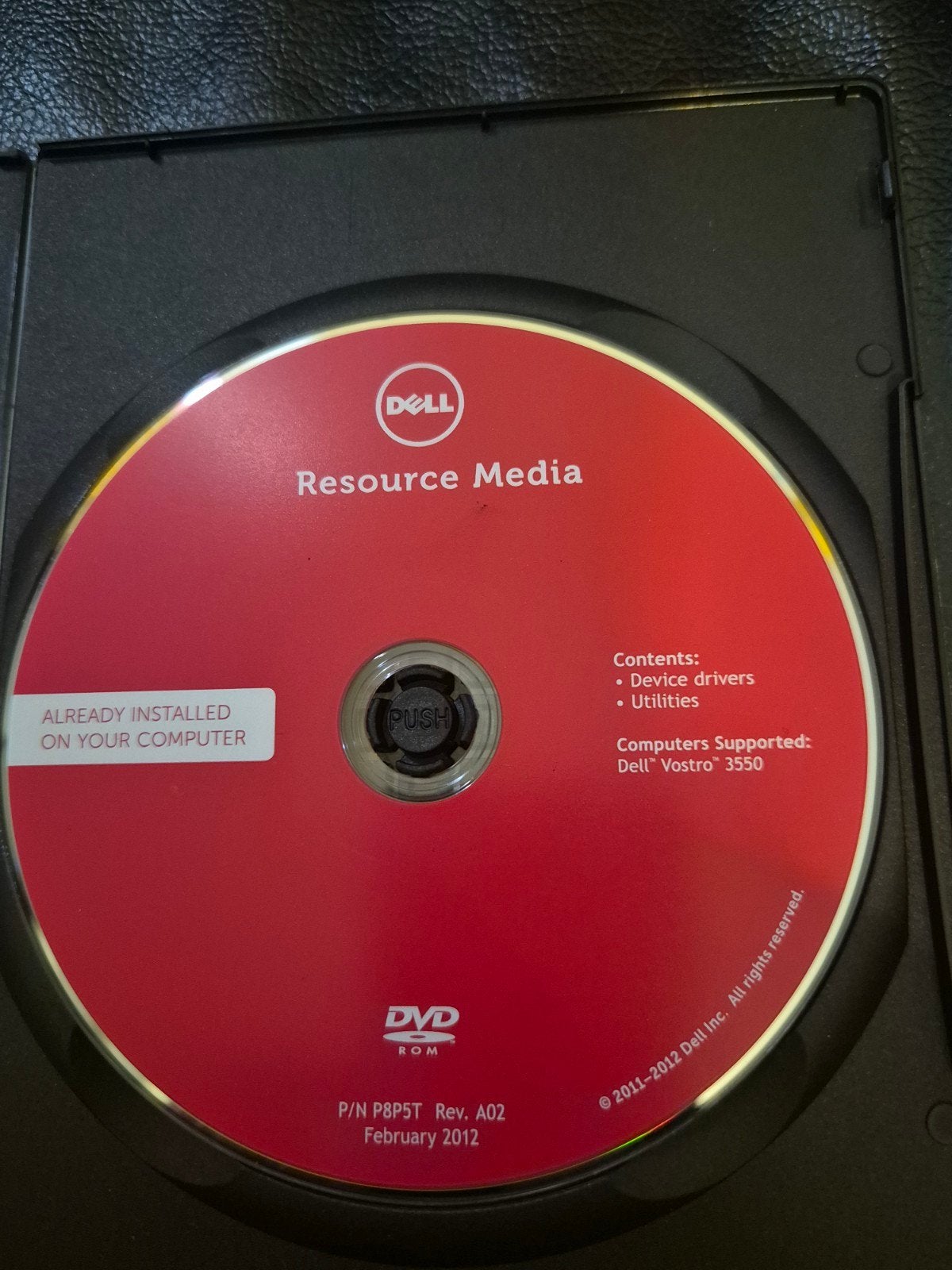 Dell Resource Media DVD Vostro 3550 - Drivers & Utilitie, Ophalen of Verzenden, Zo goed als nieuw, Windows