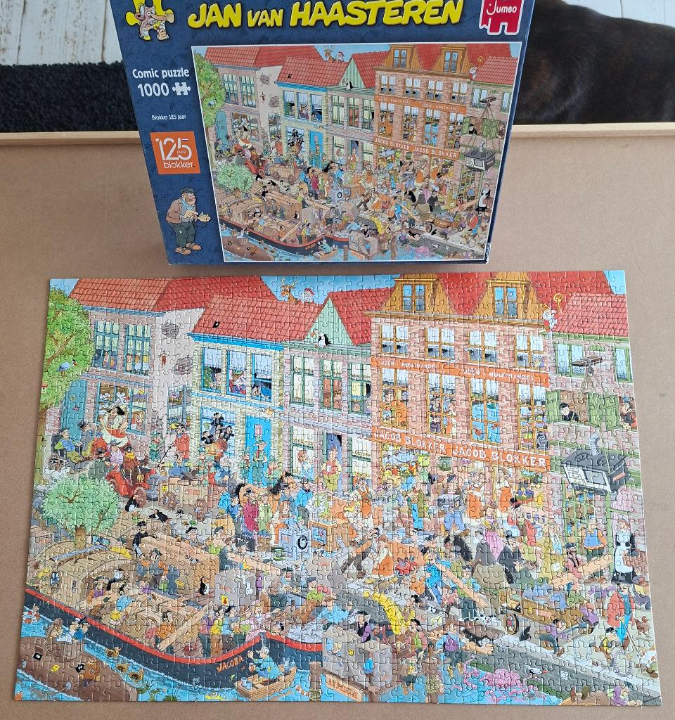 Jan van Haasteren, Blokker 125 jaar, 1000 stukjes, compleet, Ophalen of Verzenden, 500 t/m 1500 stukjes, Zo goed als nieuw, Legpuzzel