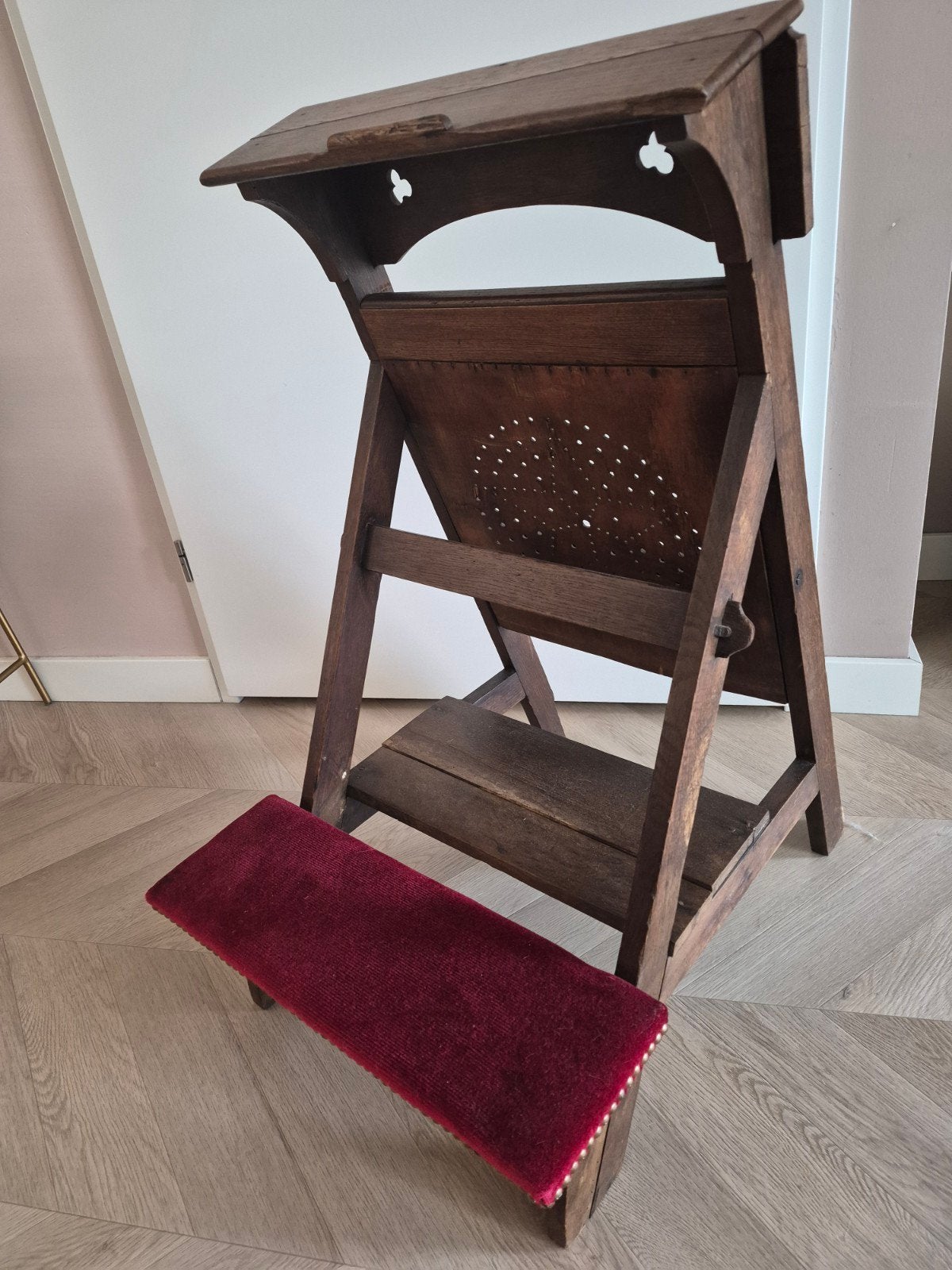Antieke bidstoel/knielbank van eikenhout, Ophalen of Verzenden