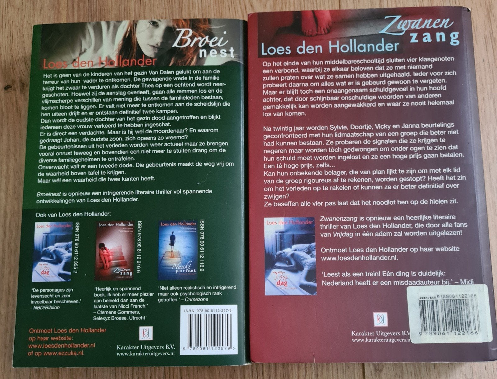 Loes den Hollander - Broeinest & Zwanenzang (2 boeken), Ophalen of Verzenden, Gelezen, Loes den Hollander