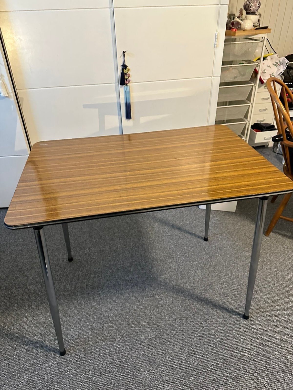 Vintage retro Formica keukentafel 90 x 60 cm, Ophalen, Zo goed als nieuw