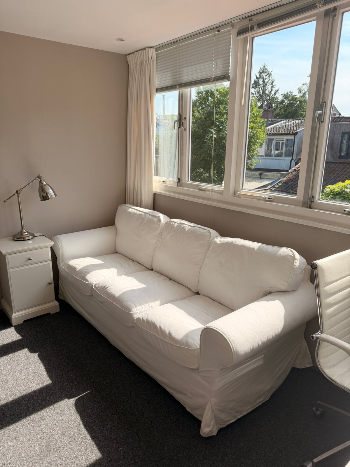 Witte 3-zits bank (IKEA Ektorp), Ophalen, Zo goed als nieuw