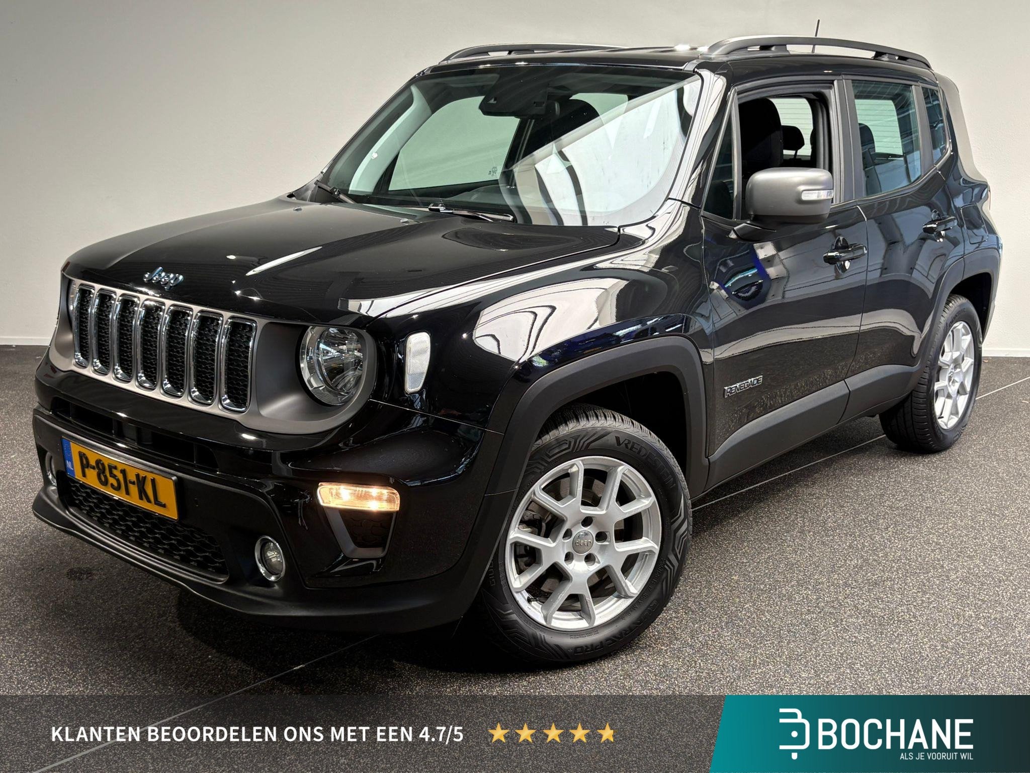 Jeep Renegade 4xe 240 Plug-in Hybrid Electric Limited Lease, Stof, Gebruikt, Met garantie (alle), Zwart