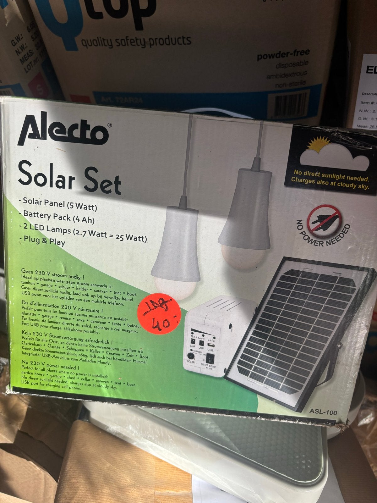 Alecto Solar Set Zonnepaneel Verlichtinsset ACCU, Ophalen of Verzenden