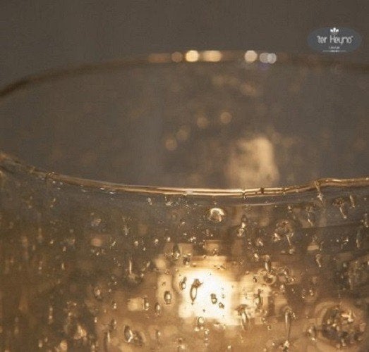 Windlicht bubbles M cilinder glazen stoer sober landelijk, Windlicht, Verzenden, Nieuw, Glas