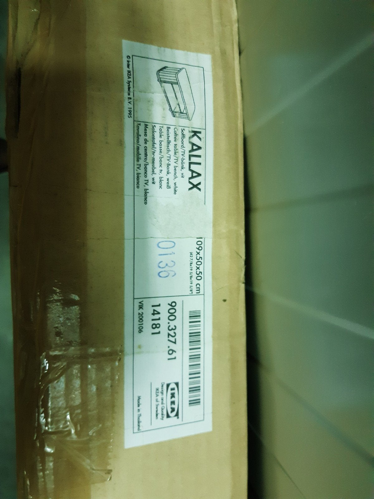 IKEA KALLAX Salontafel Wit met Roldeuren NIEUW in doos, Ophalen, 50 – 75, 100 tot 150 cm, Nieuw