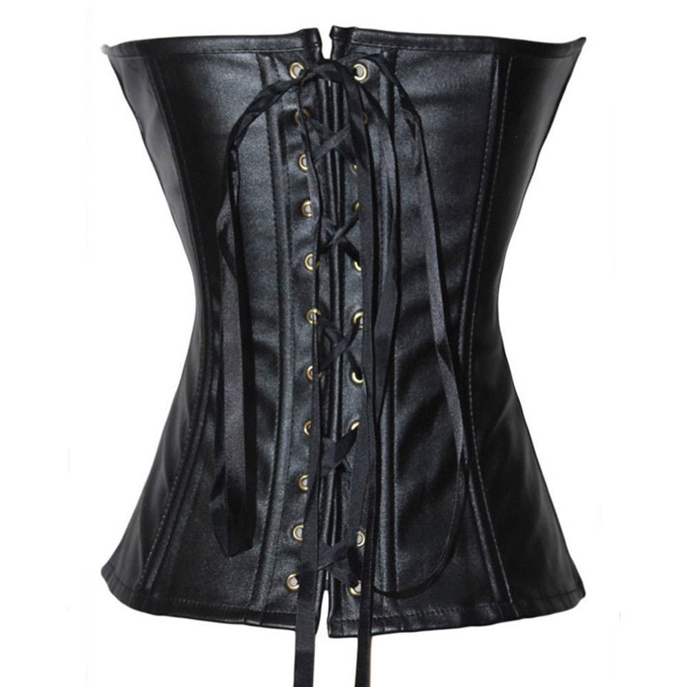 Dames zwart leren korset corset sexy vrouwen corset, Verzenden, Zwart, Body of Korset