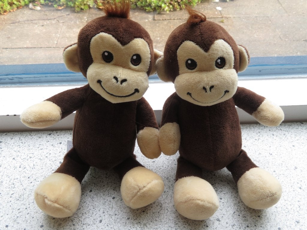 Bruin velours aap of aapje merk Wergona chocolade Lidl, Ophalen of Verzenden, Zo goed als nieuw, Wasbaar, Bruin