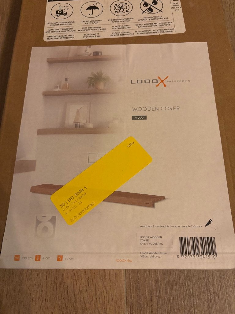 Looox Wooden Cover - vensterbank voor inbouwtoilet, Ophalen, 100 tot 150 cm, Overige typen, Nieuw