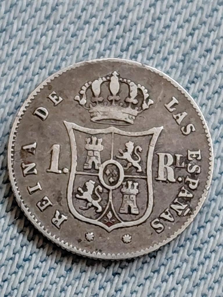 Spanje 1 Real 1861 Barcelona Isabella II - Zilver, Verzenden, Overige landen, Losse munt, Zilver