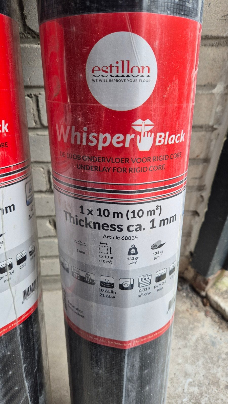 Estillon Whisper Black ondervloer 20m², Ophalen, Overige typen, Nieuw, 10 m² of meer