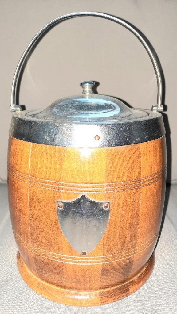 Art-Deco ijspot/tabakspot met aardewerk binnenpot, Huis en Inrichting, Overige typen, Ophalen of Verzenden, Gebruikt, Natuurlijk materiaal
