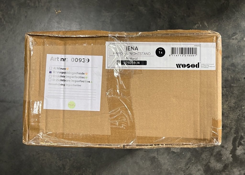 Woood Jena hangend nachtkastje hout naturel | Van €60, nu, Minder dan 45 cm, Nieuw, Ophalen of Verzenden, Woood
