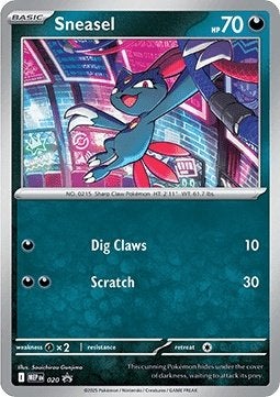 Sneasel MEP 020 - Black Star Promo - NM, Ophalen of Verzenden, Zo goed als nieuw, Losse kaart