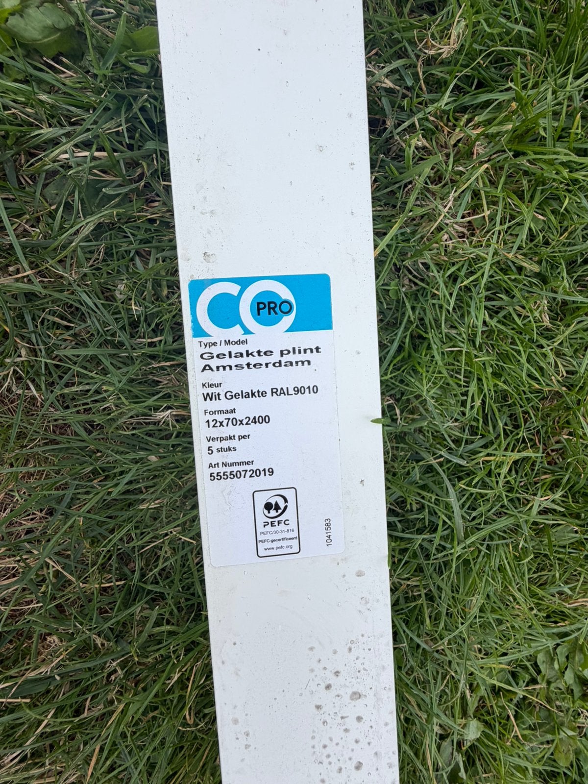 Gelakte plint amsterdam wit gelakte ral9010, Ophalen, Nieuw, Mdf, 200 tot 250 cm